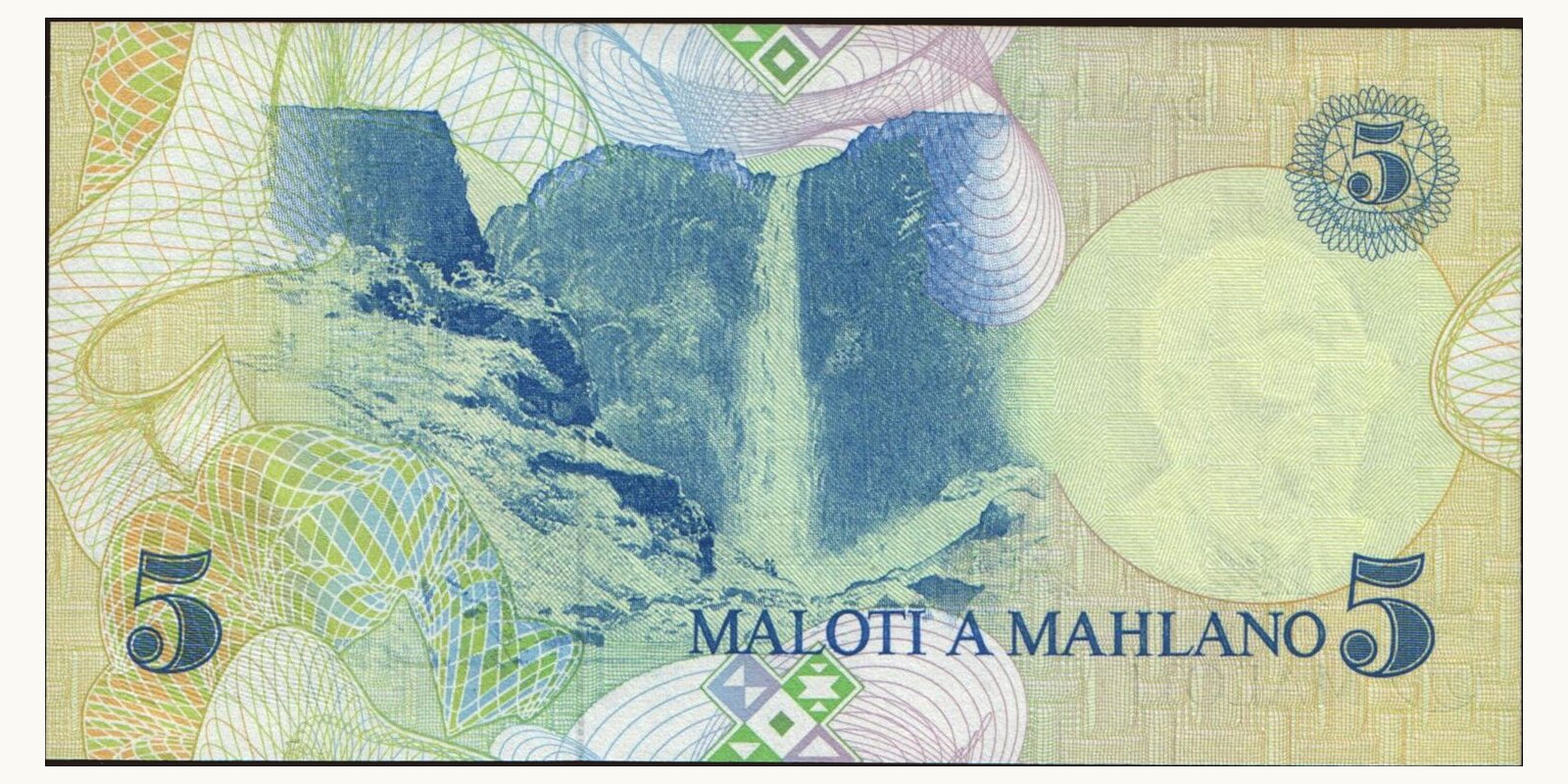 5 maloti Lesotho 1989 — Back side