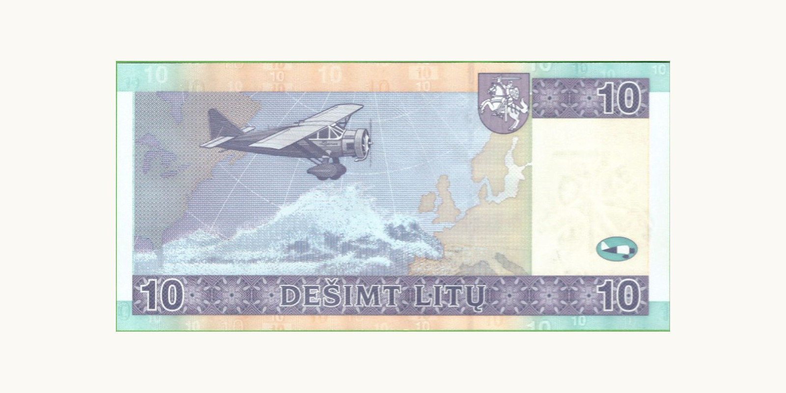 10 litas Lithuania 2007 — Back side
