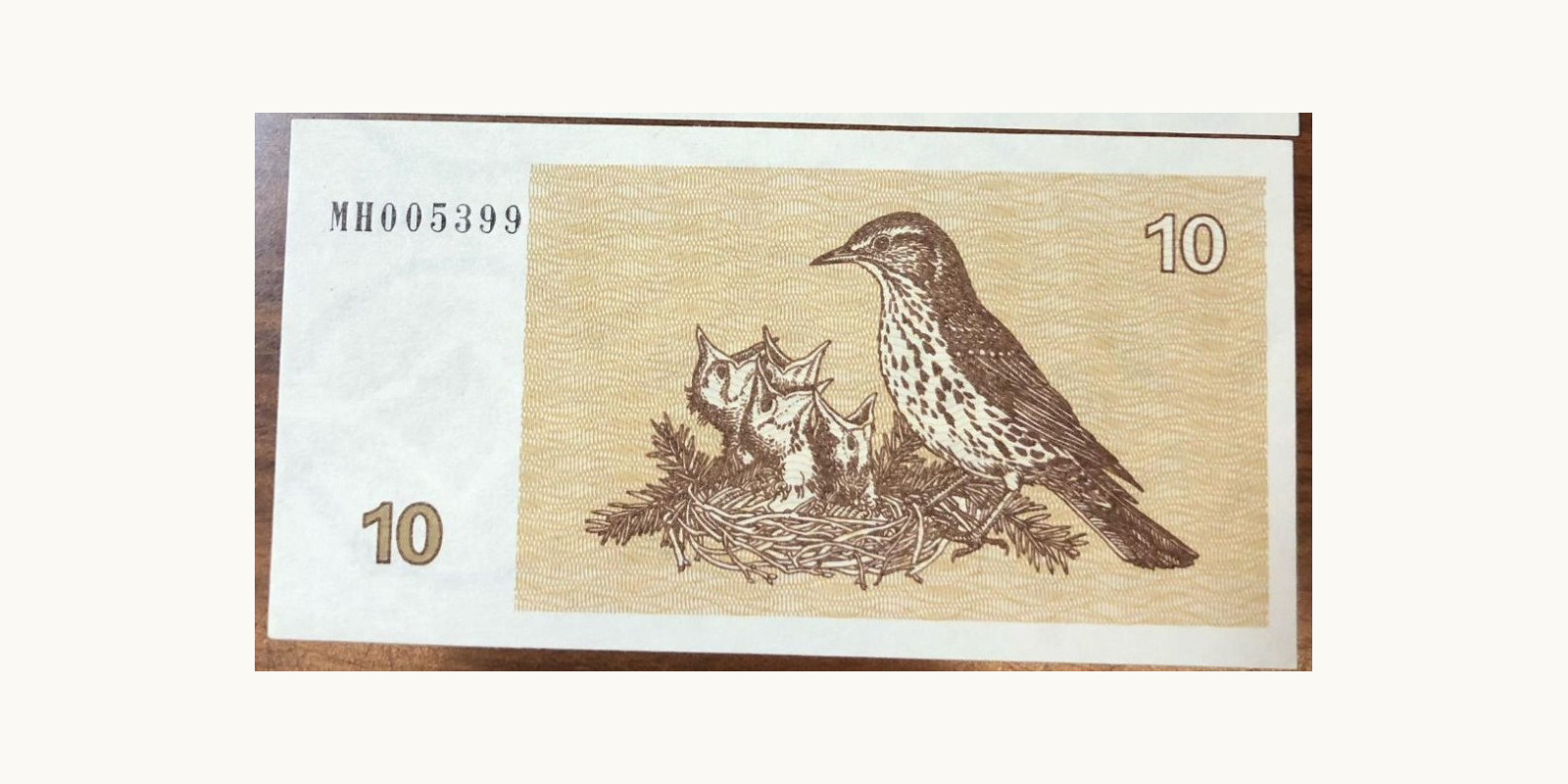 10 talonas Lithuania 1992 — Back side