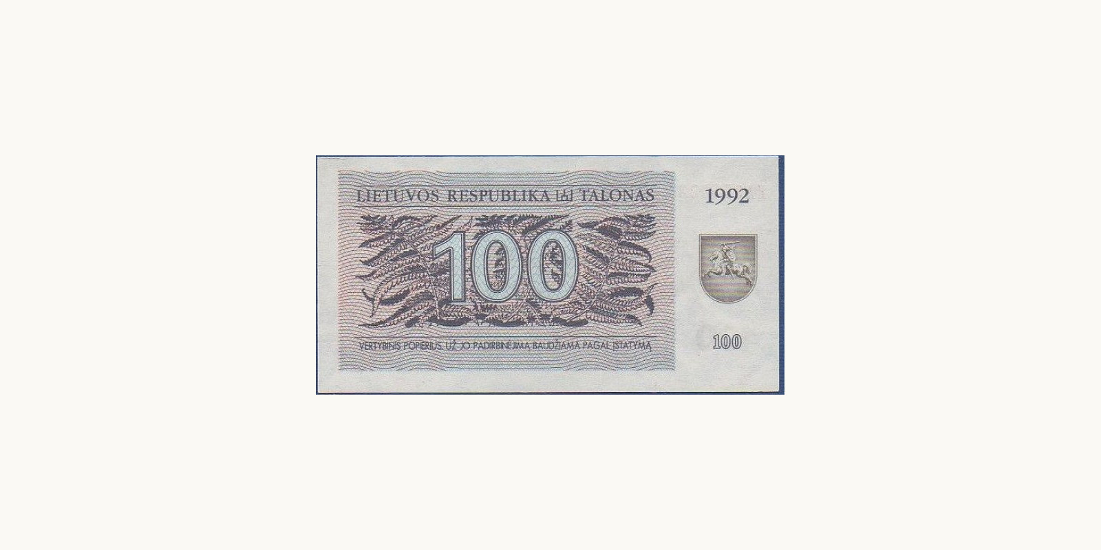 100 talonas 1992