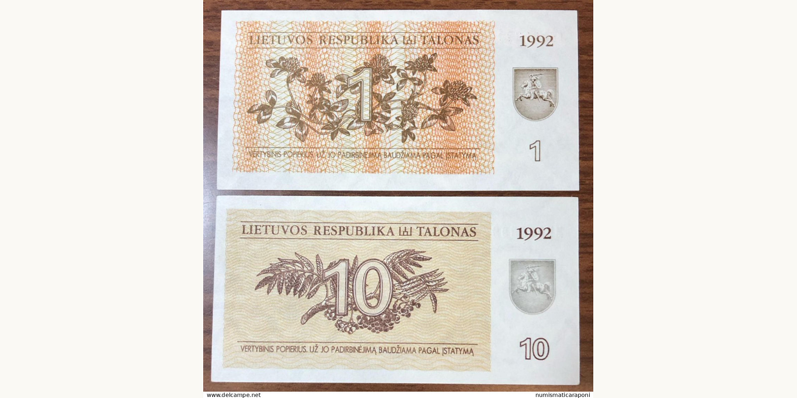10 talonas Lithuania 1992 — Front side
