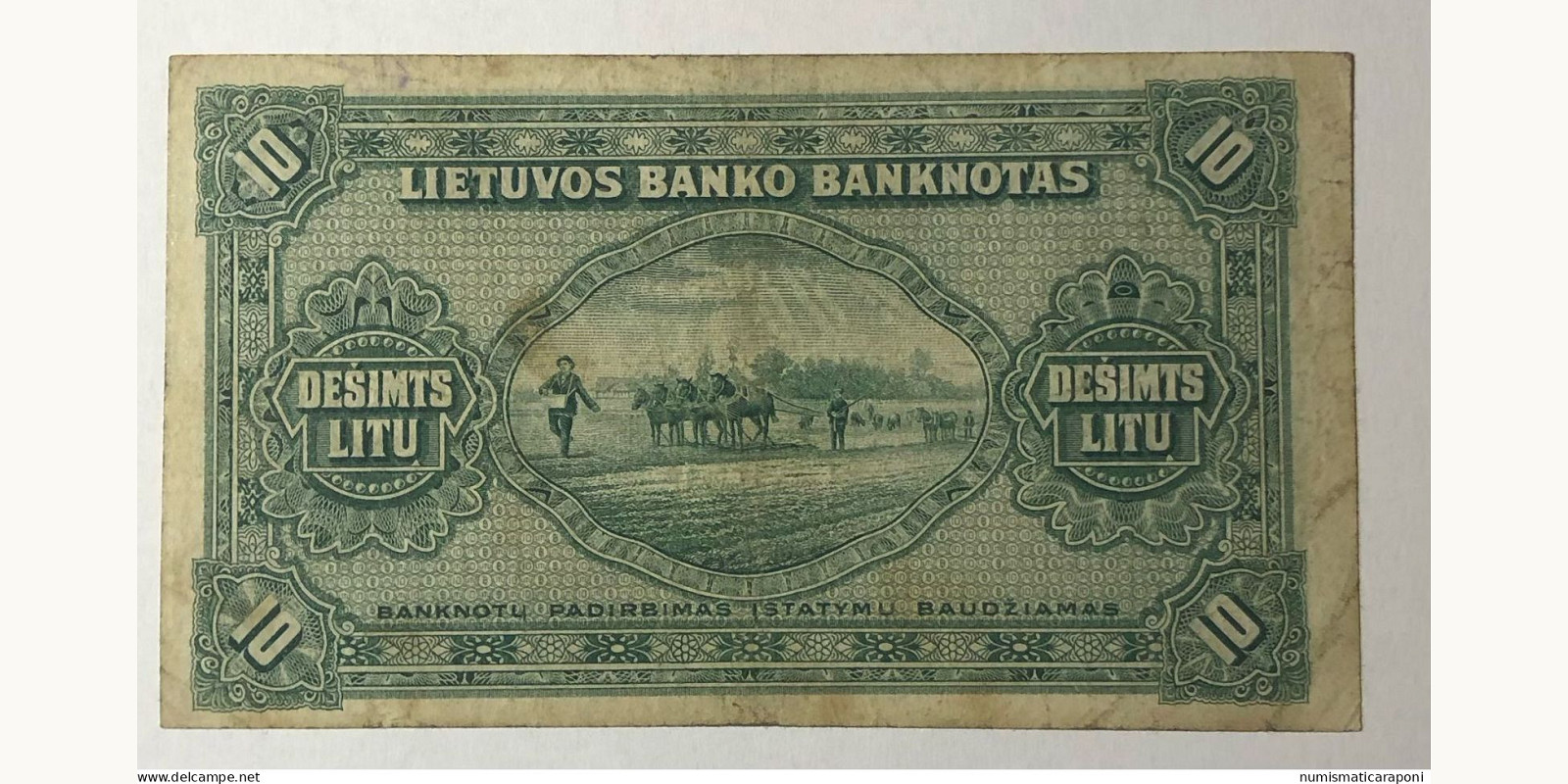 10 litas Lithuania 1927 — Back side