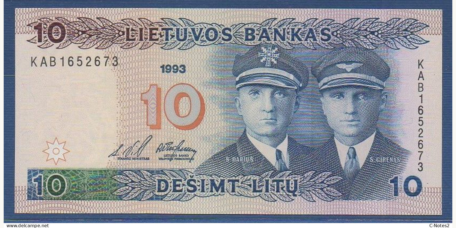 10 litas Литва 1993 — Лицевая сторона