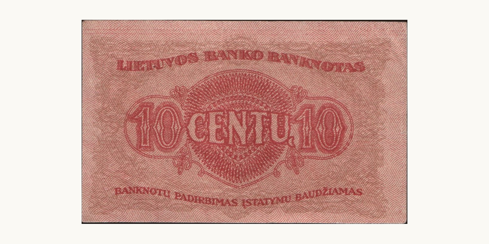 10 cent Lithuania 1922 — Back side