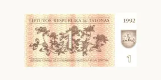 1 talonas 1992