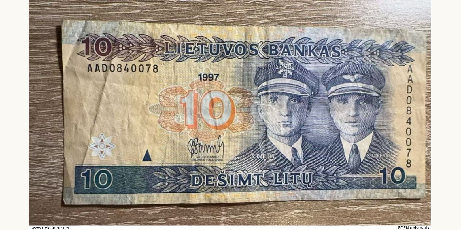 10 litas Литва 1997 — Лицевая сторона