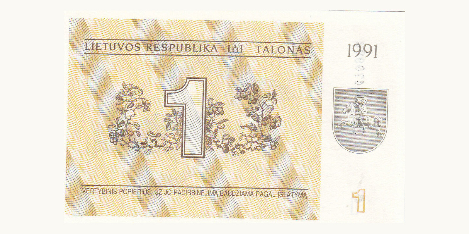 1 talonas 1991