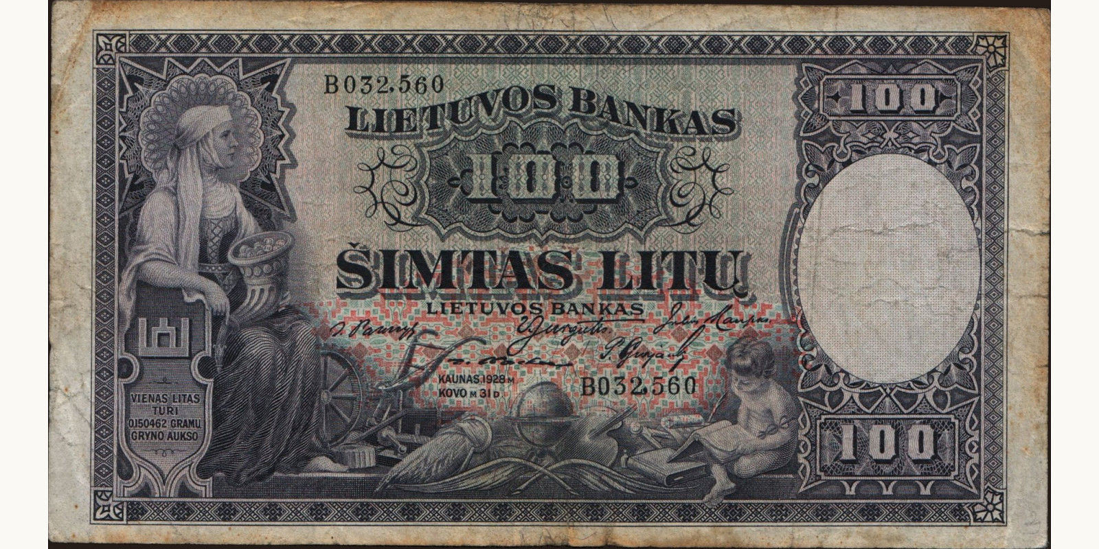 100 litas 1928