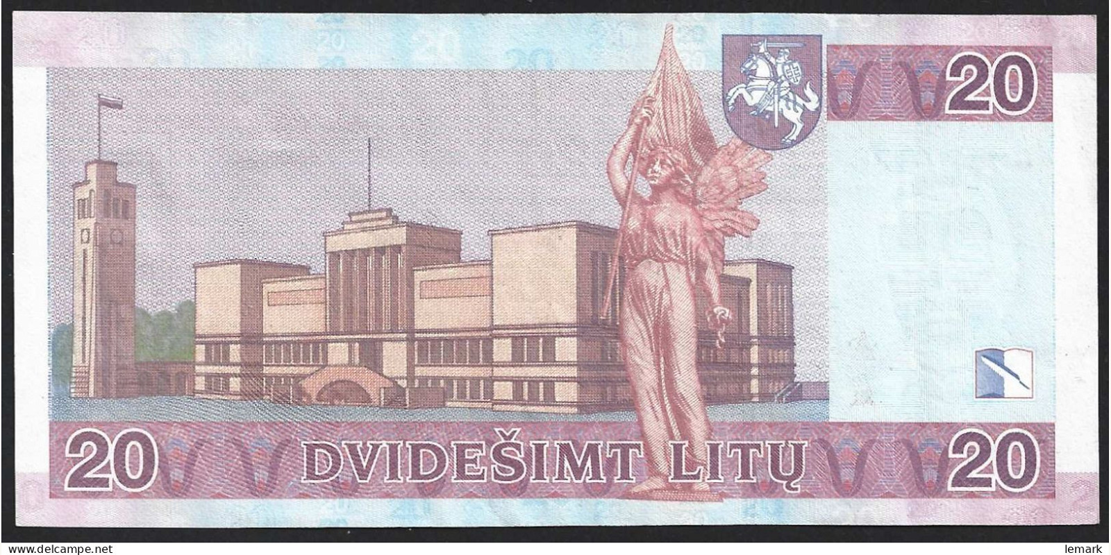 20 litas Литва 2007 — Оборотная сторона