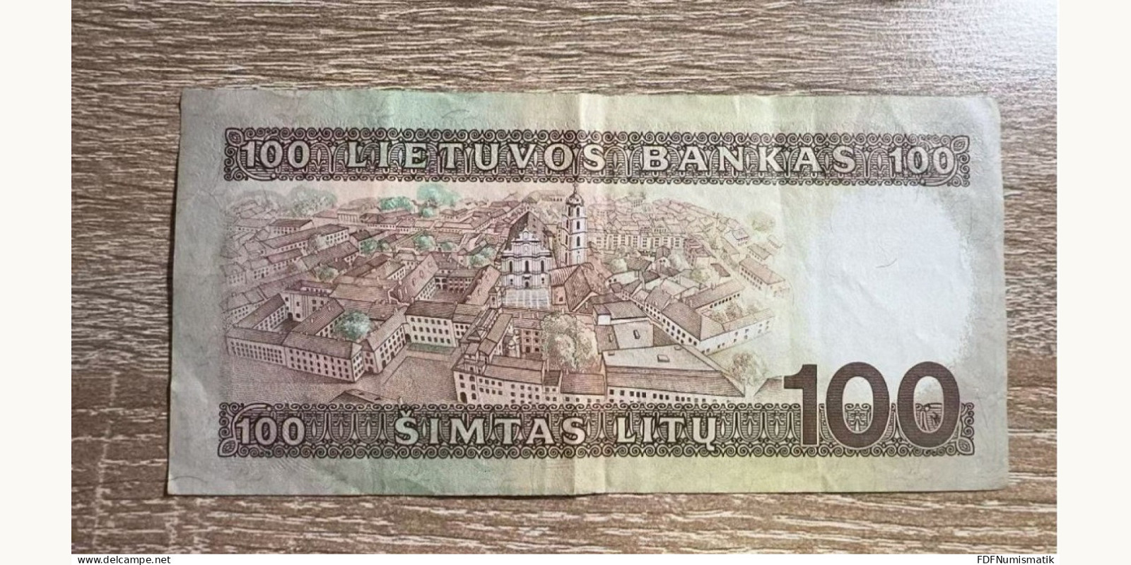 100 litas Литва 1991 — Оборотная сторона