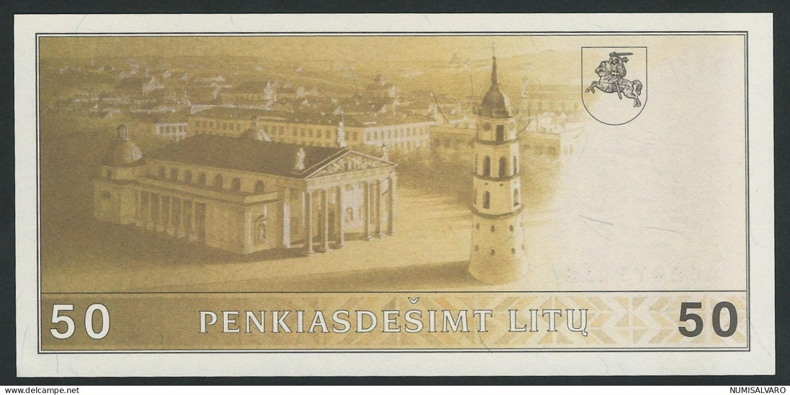 50 talonas Lithuania 1991 — Back side