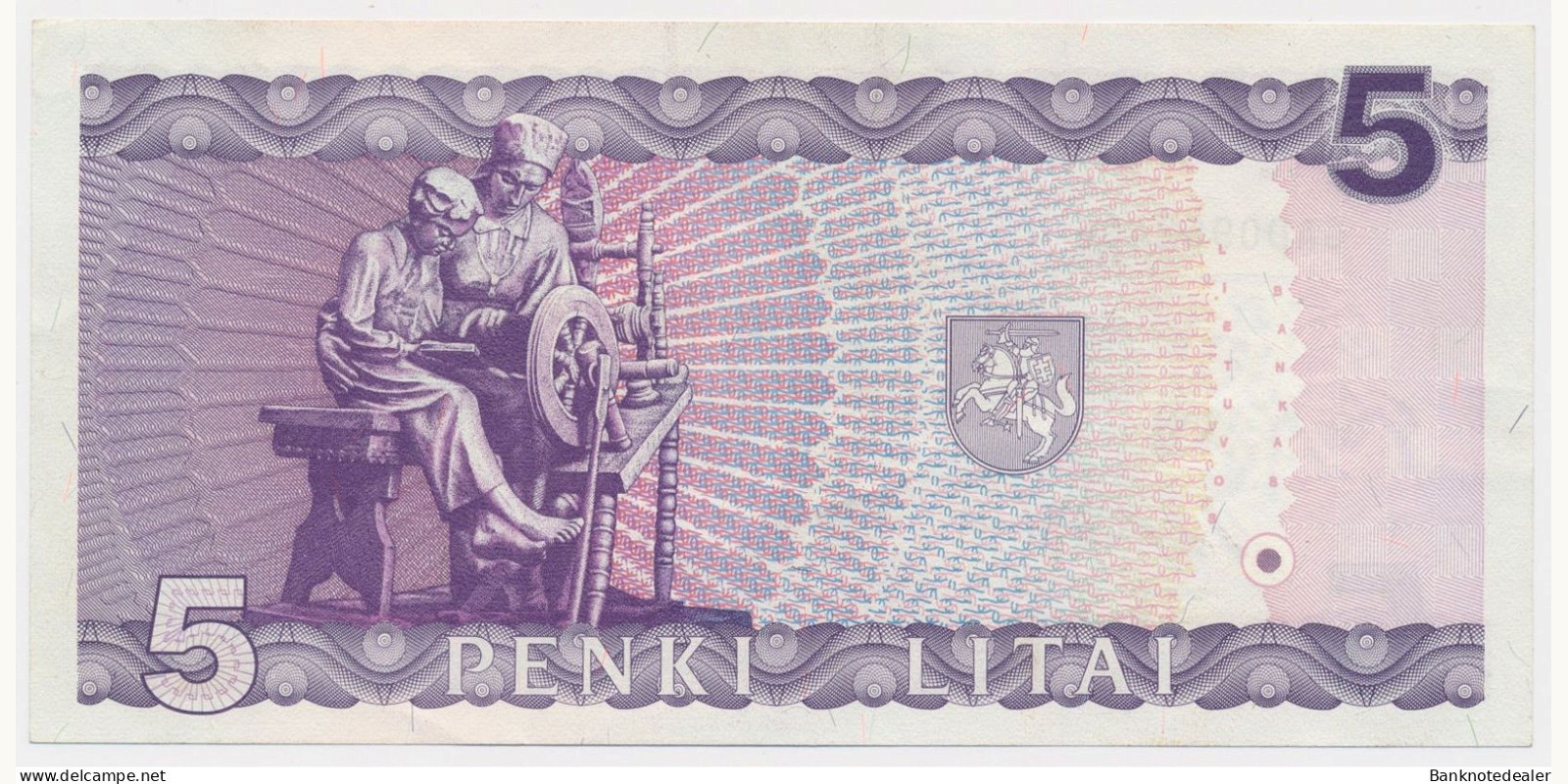 5 litas Lithuania 1993 — Back side