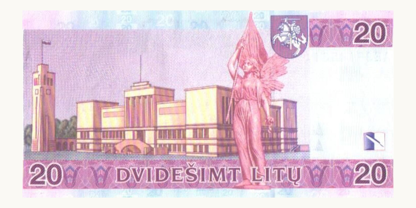 20 litu Литва 2001 — Оборотная сторона