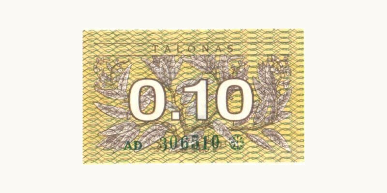 0.10 talonas 1991