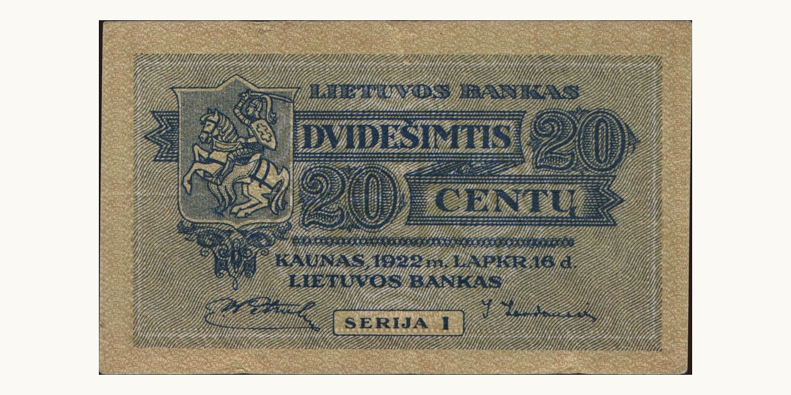 20 cent Lithuania 1922 — Front side