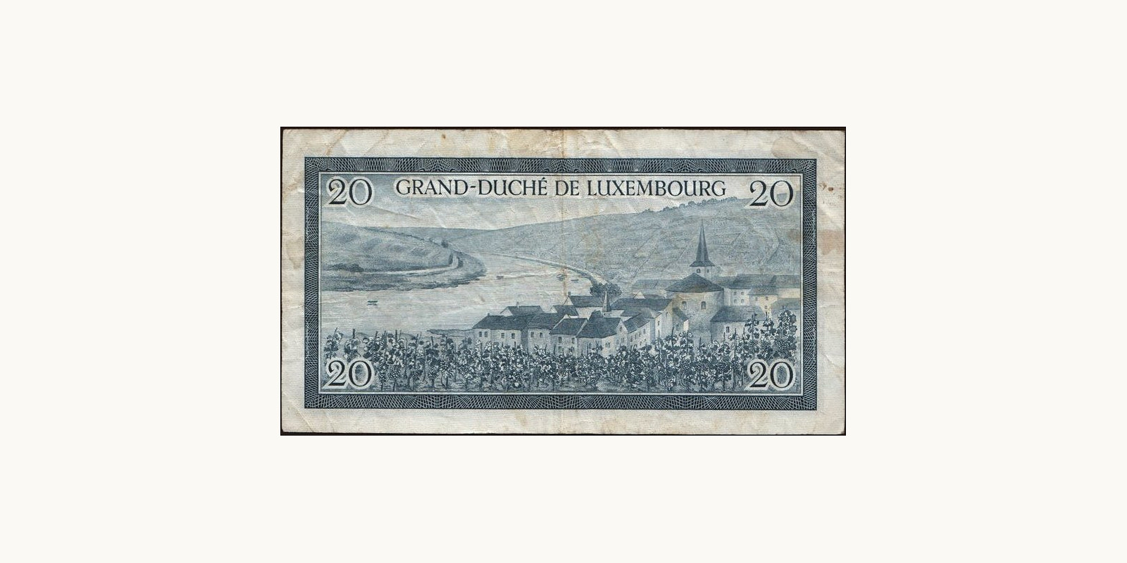 20 franc Люксембург 1954 — Оборотная сторона