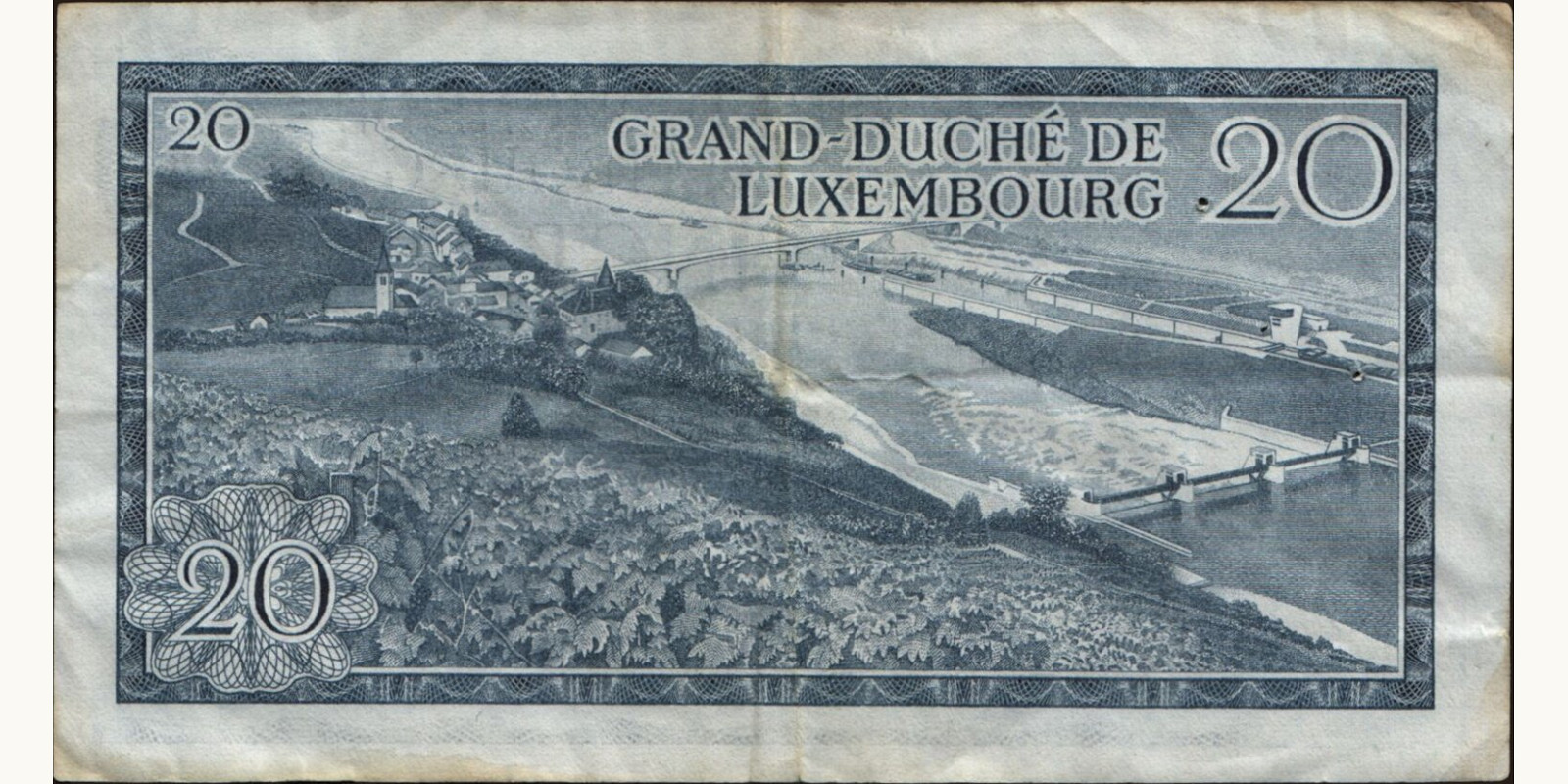 20 franc Люксембург 1966 — Оборотная сторона