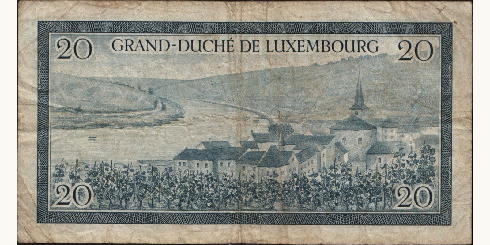 20 franc Люксембург 1955 — Оборотная сторона