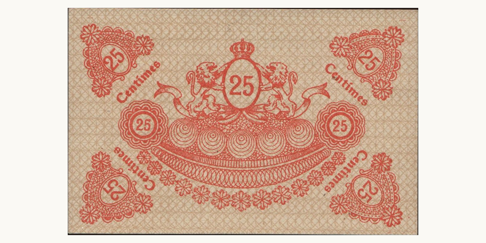 25 cent Luxembourg 1918 — Back side