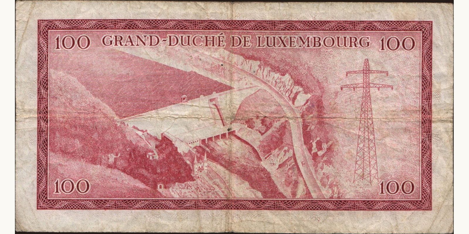 100 franc Luxembourg 1963 — Back side