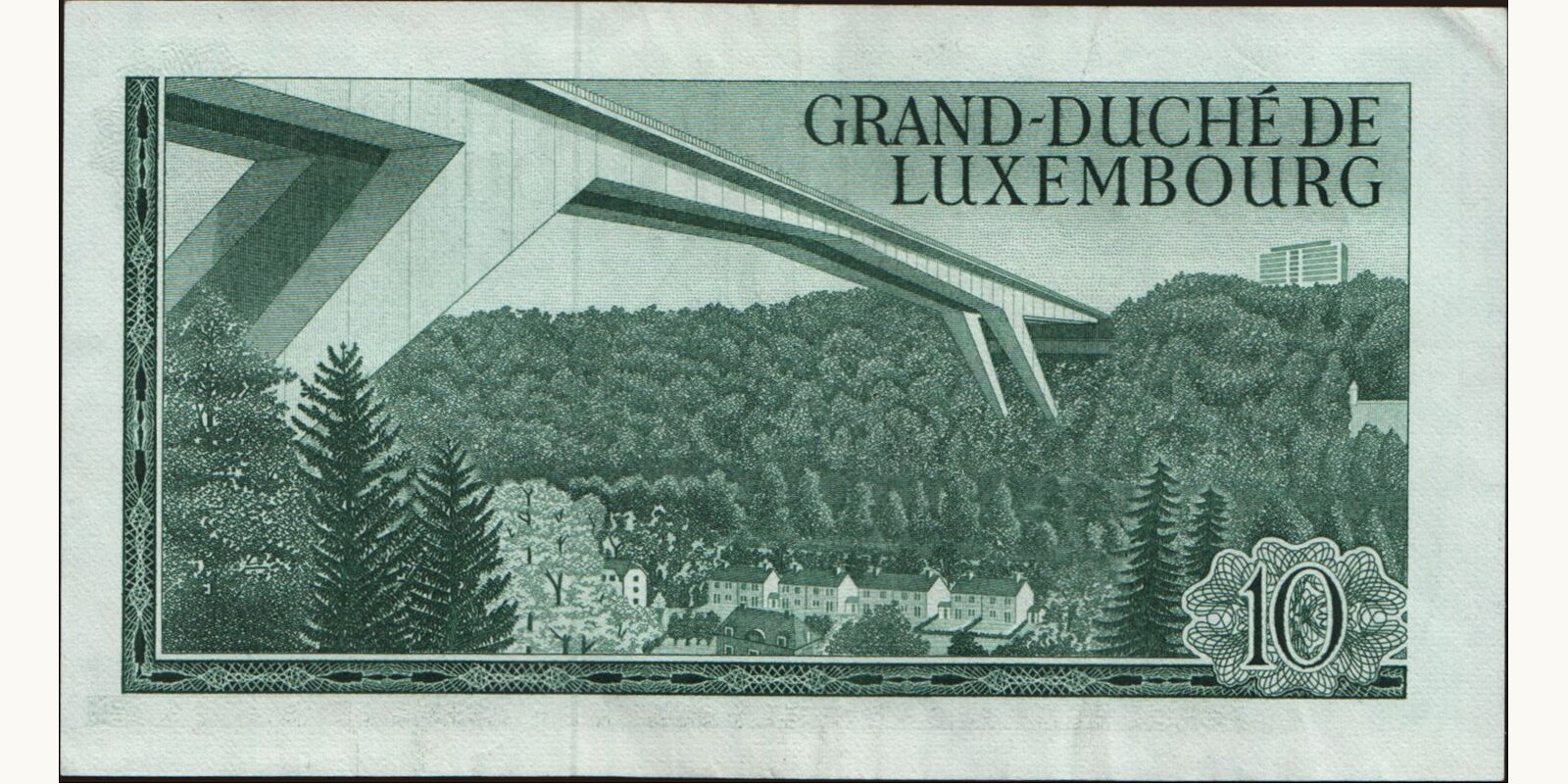 10 franc Люксембург 1967 — Оборотная сторона