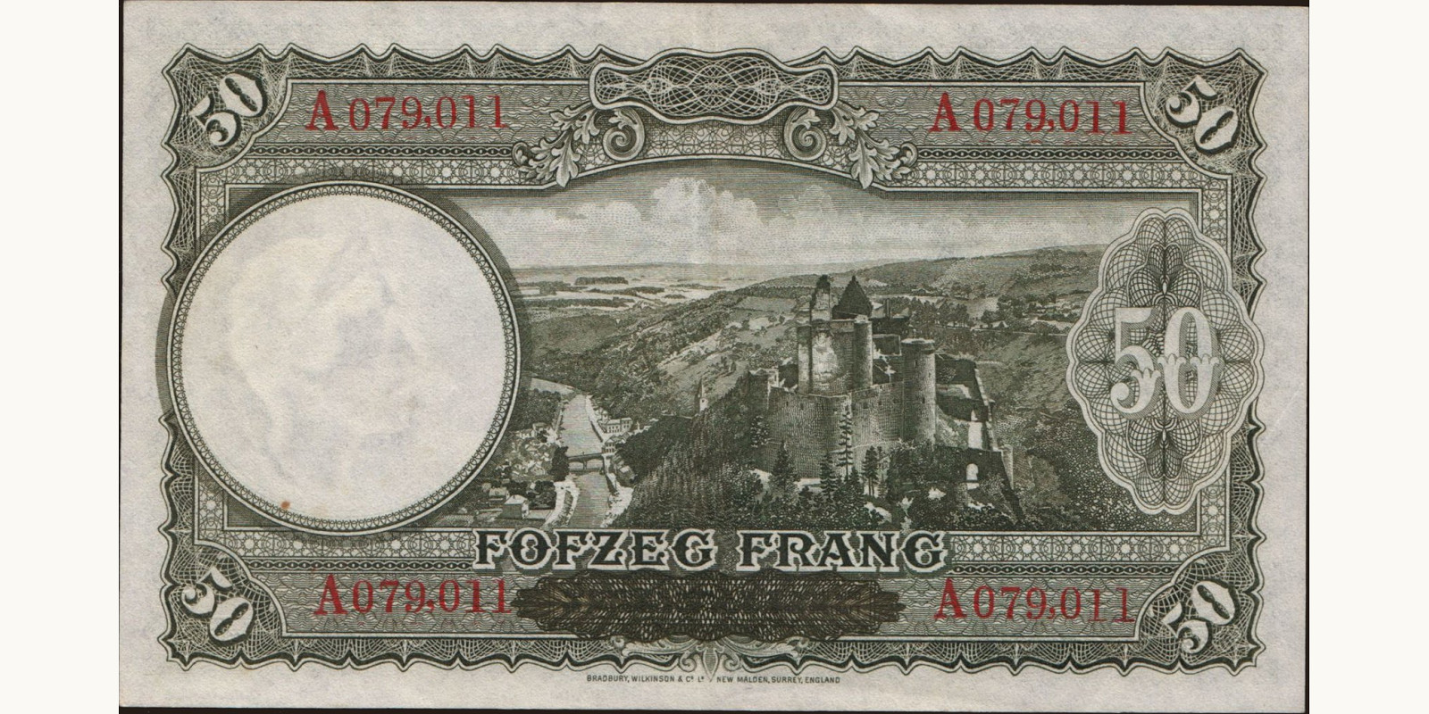 50 franc Люксембург 1944 — Оборотная сторона