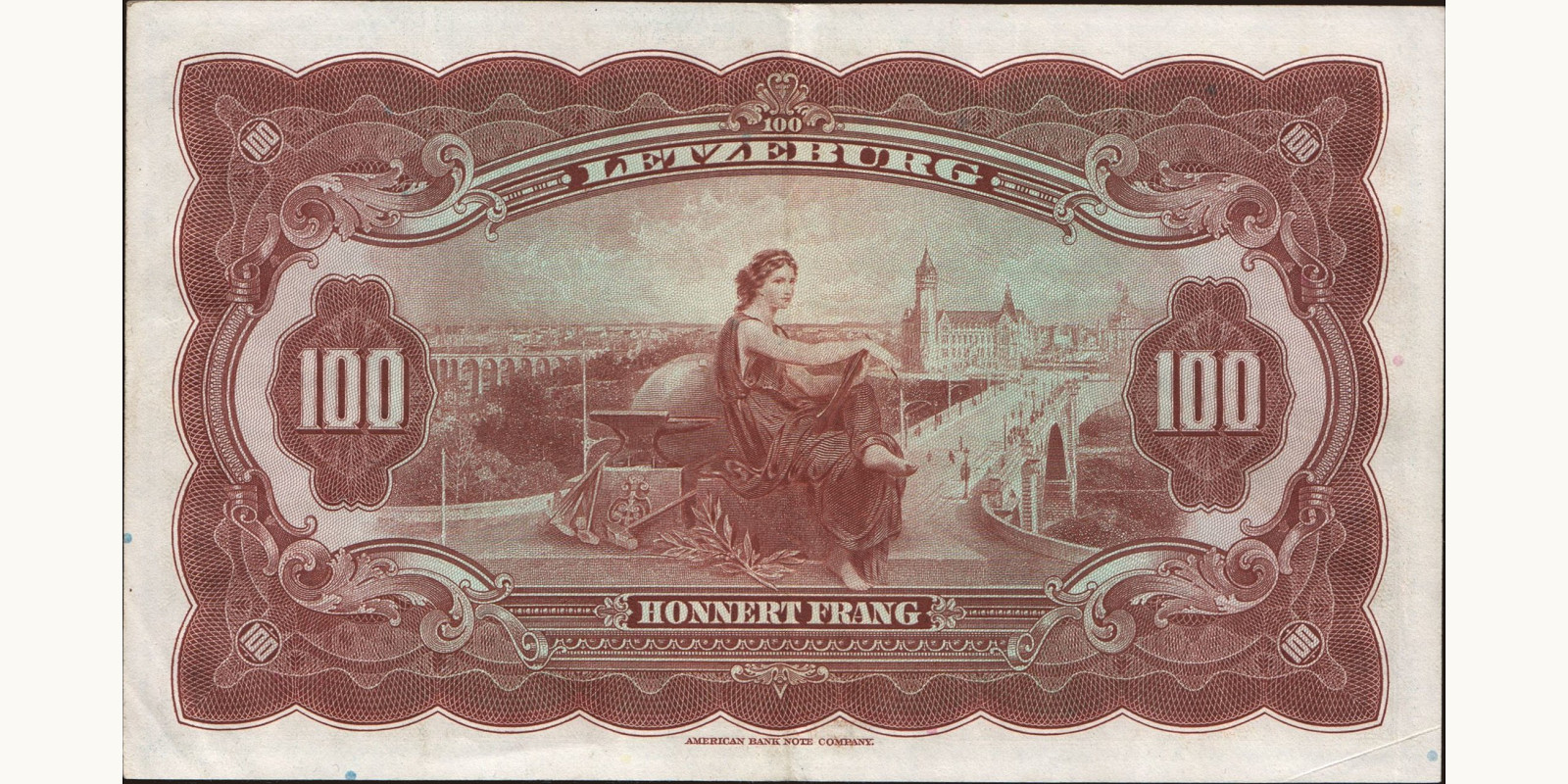 100 franc Люксембург 1944 — Оборотная сторона