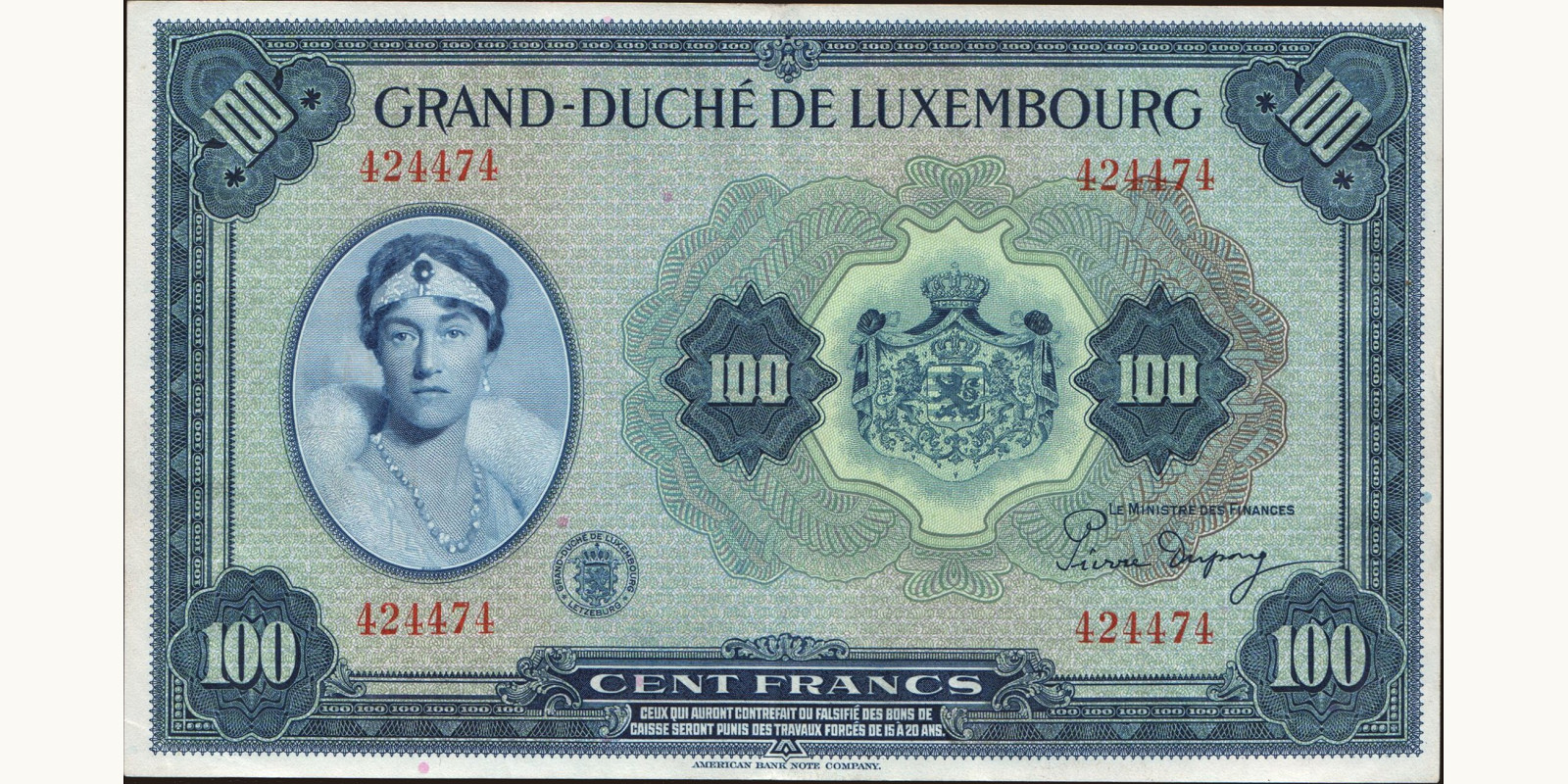 100 franc 1944