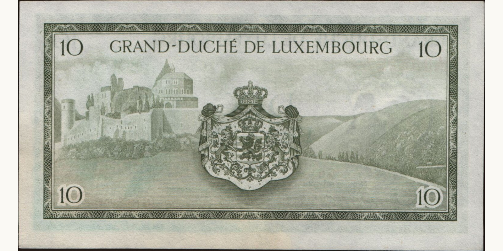 10 franc Люксембург 1954 — Оборотная сторона