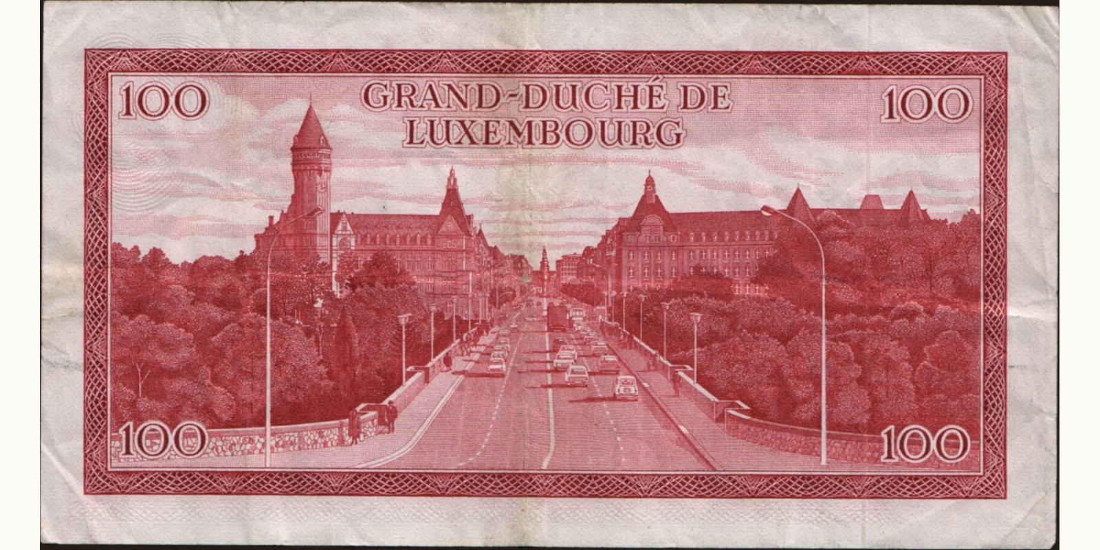 100 franc Люксембург 1970 — Оборотная сторона