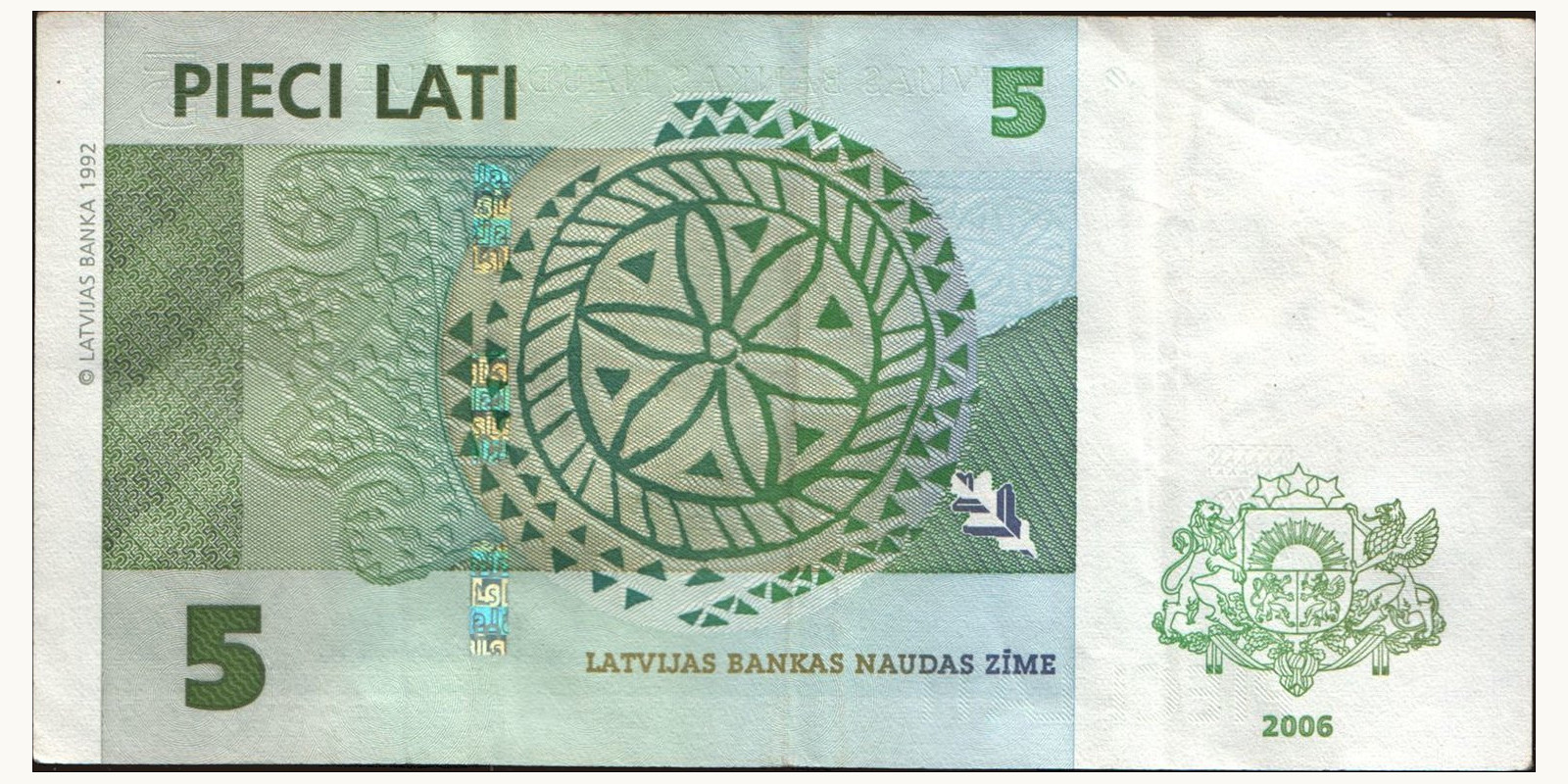 5 lati Latvia 2006 — Back side