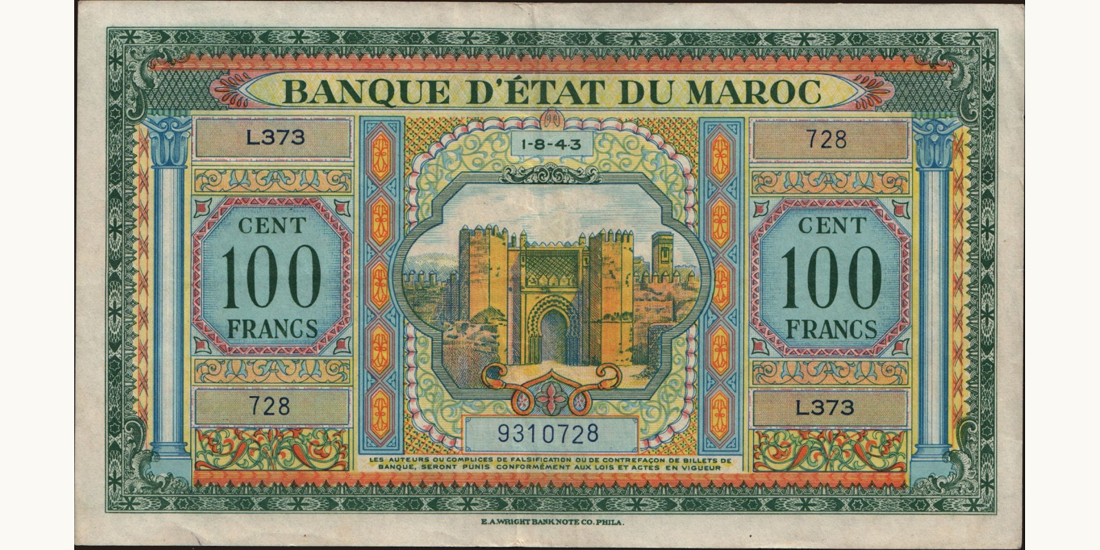 100 franc 1943