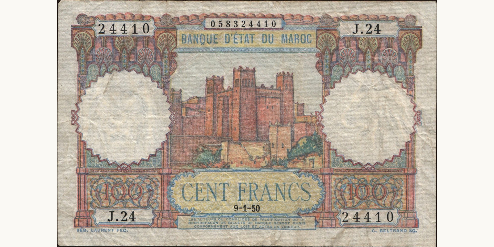 100 franc 1950
