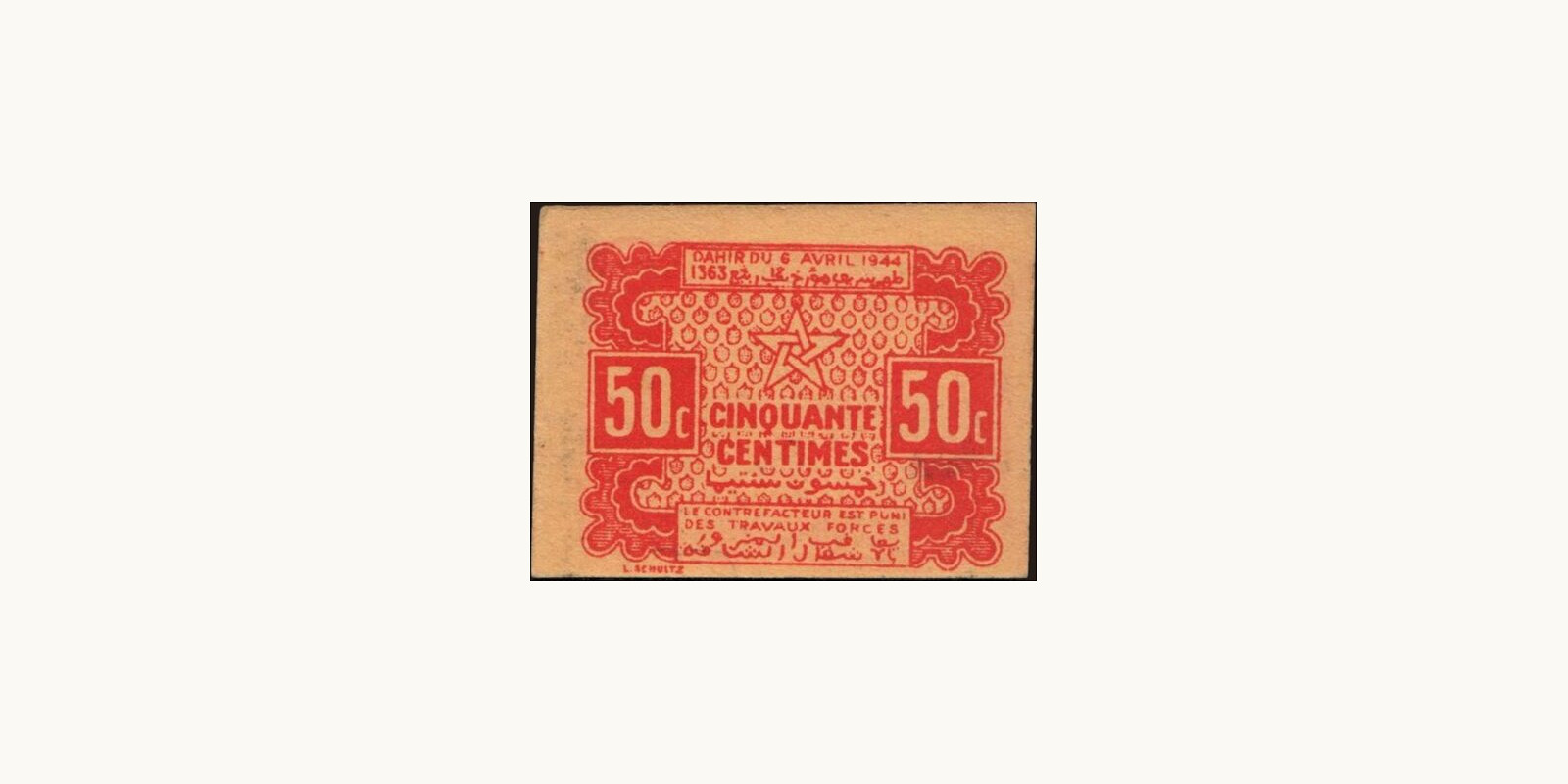 50 cent Morocco 1944 — Front side