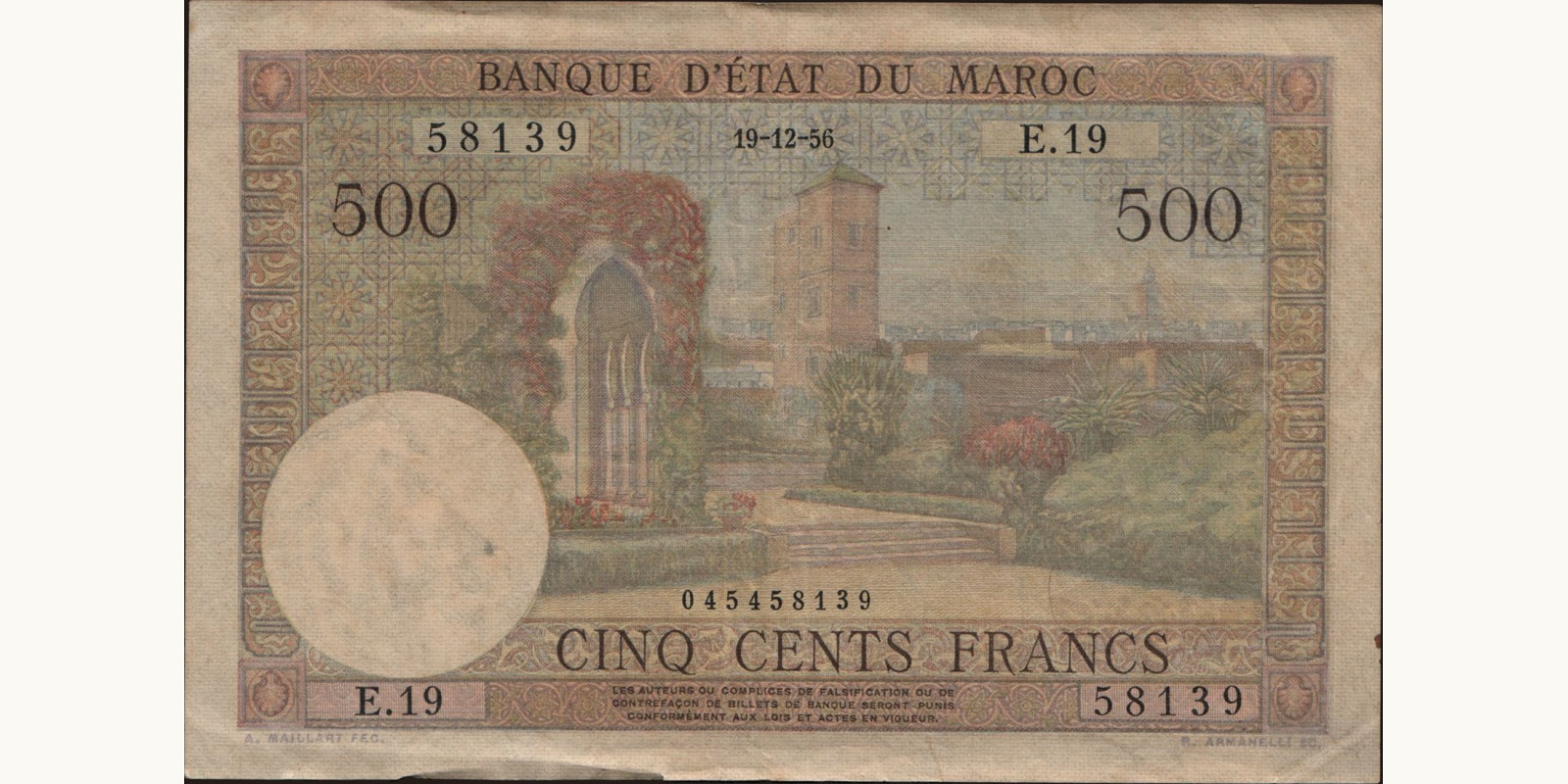 500 franc 1956