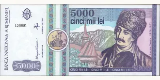 5000 lei 1992