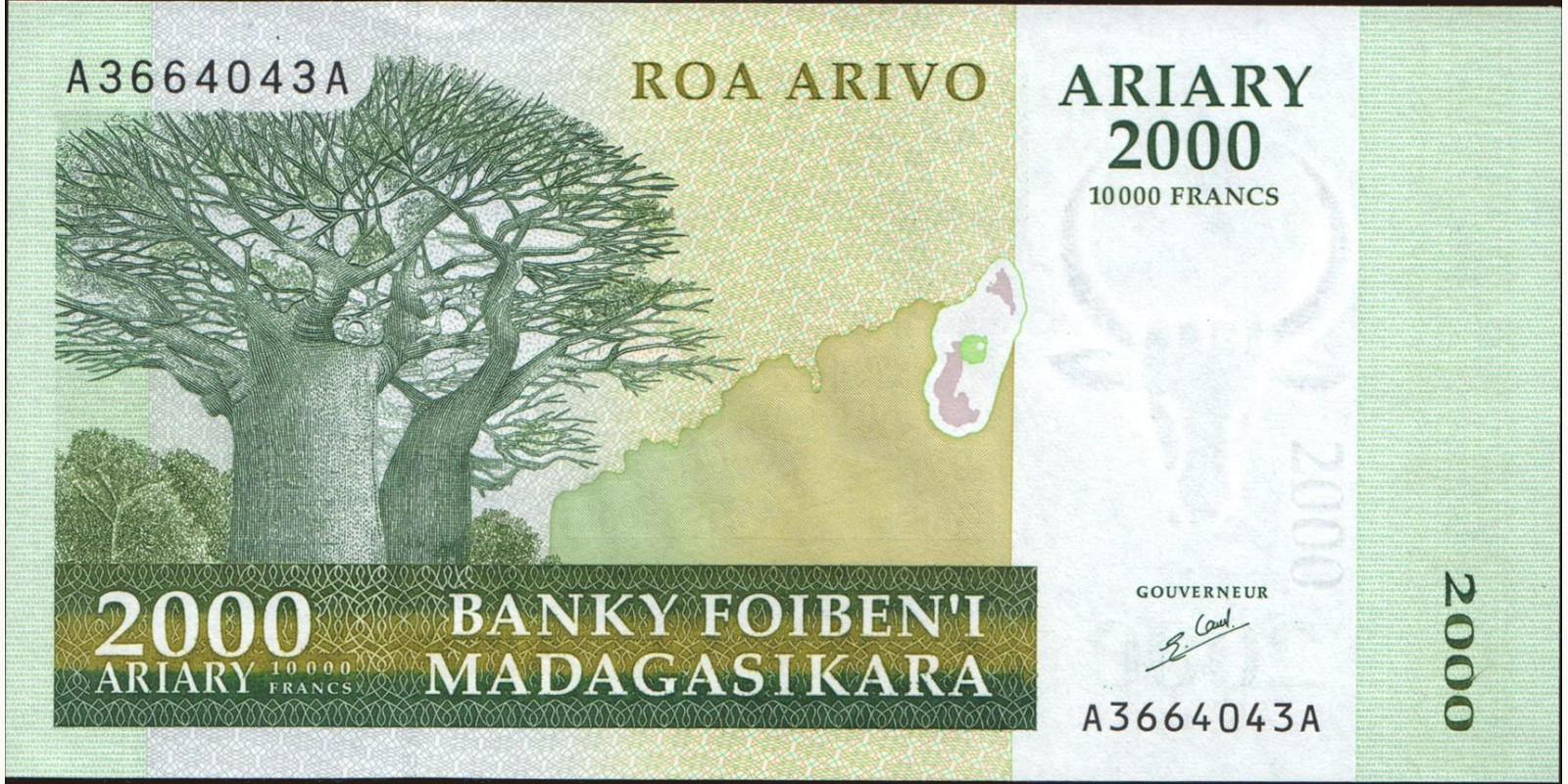 2003 ariary Мадагаскар 2000 — Лицевая сторона