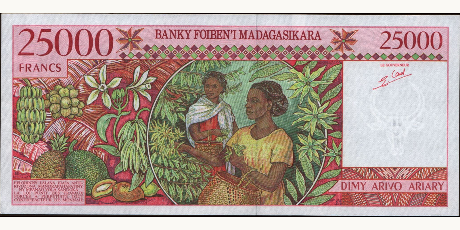 25000 franc Madagascar 1998 — Back side