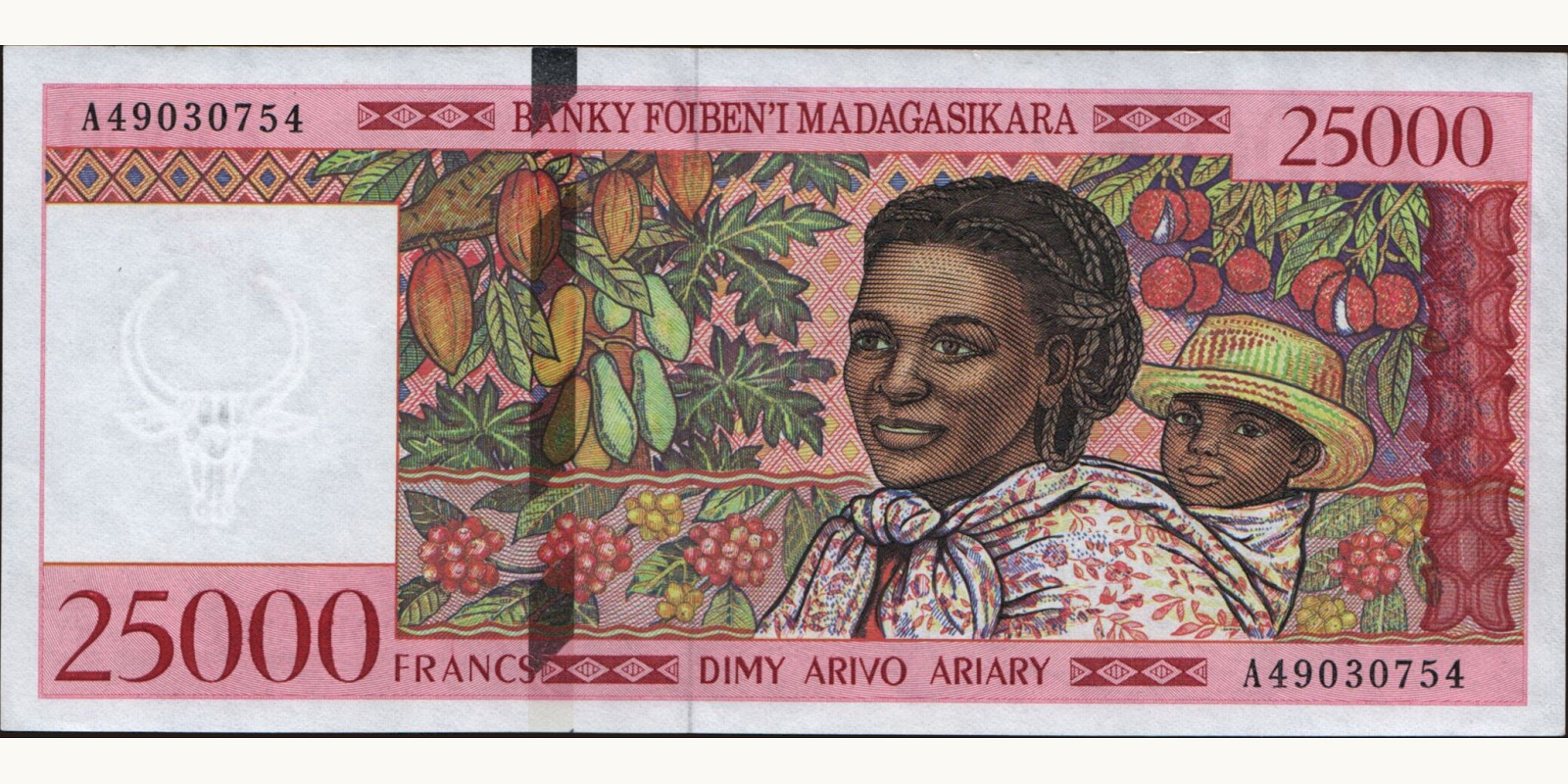 25000 franc Madagascar 1998 — Front side