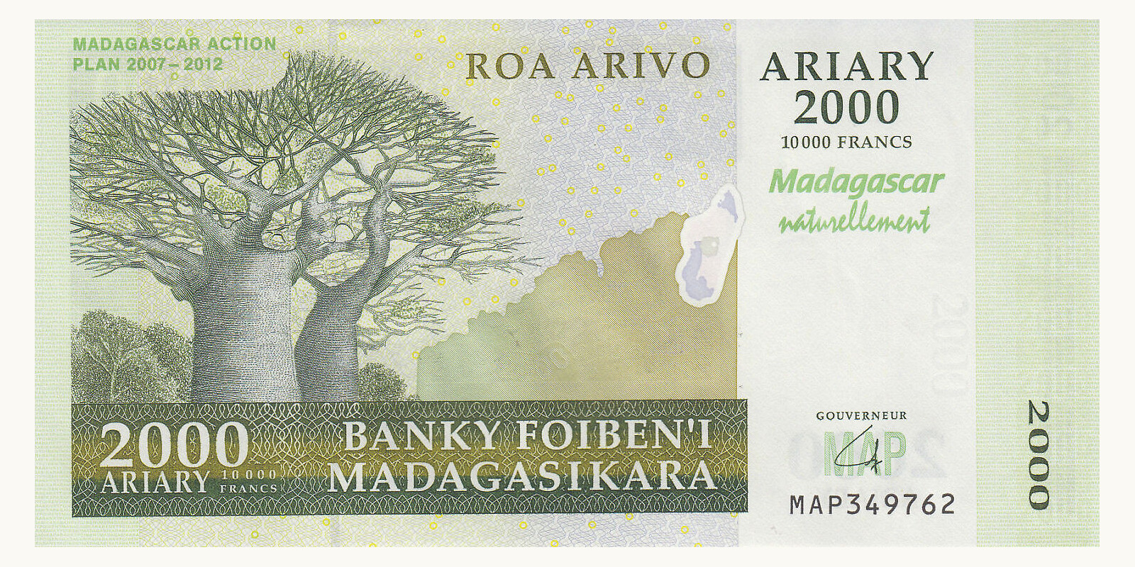 2000 ariary Madagascar 2000 — Front side