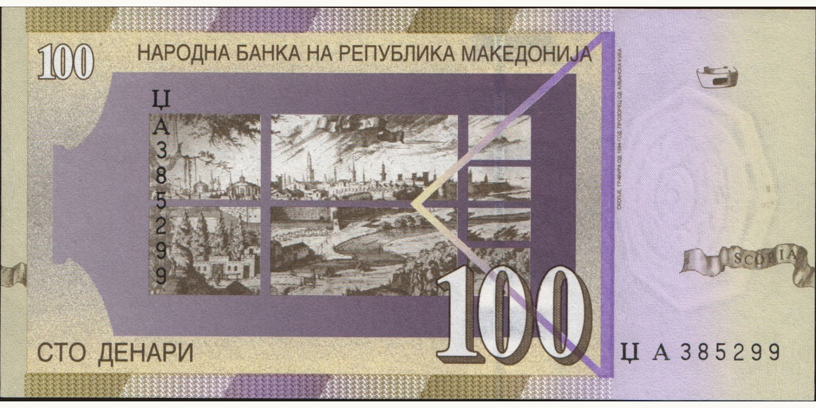100 denari Северная Македония 2005 — Оборотная сторона