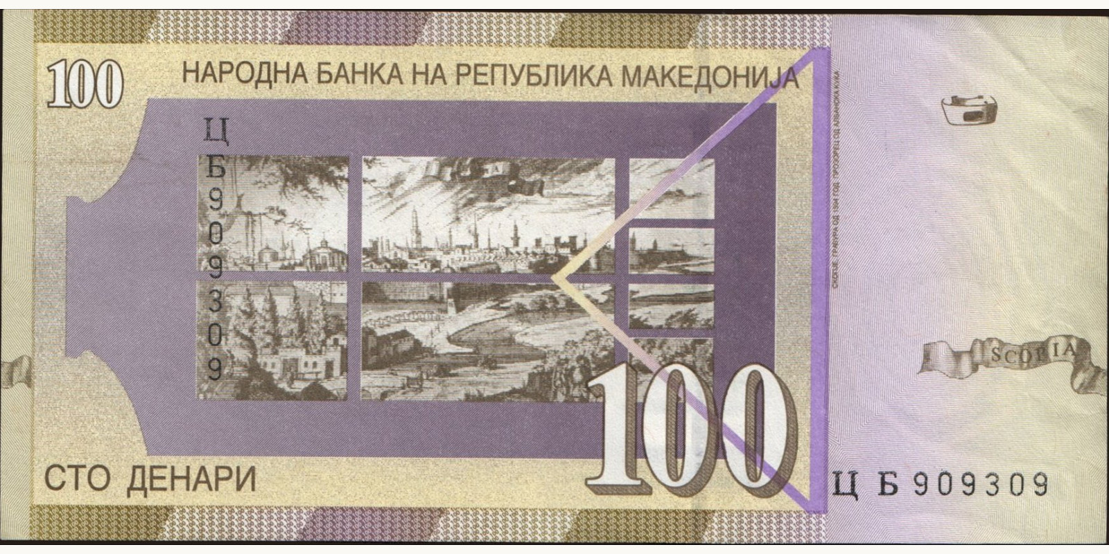 100 denari North Macedonia 2008 — Back side