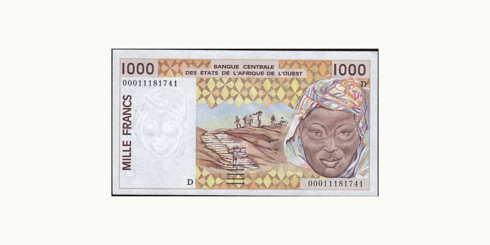 1000 franc Мали 2000 — Лицевая сторона