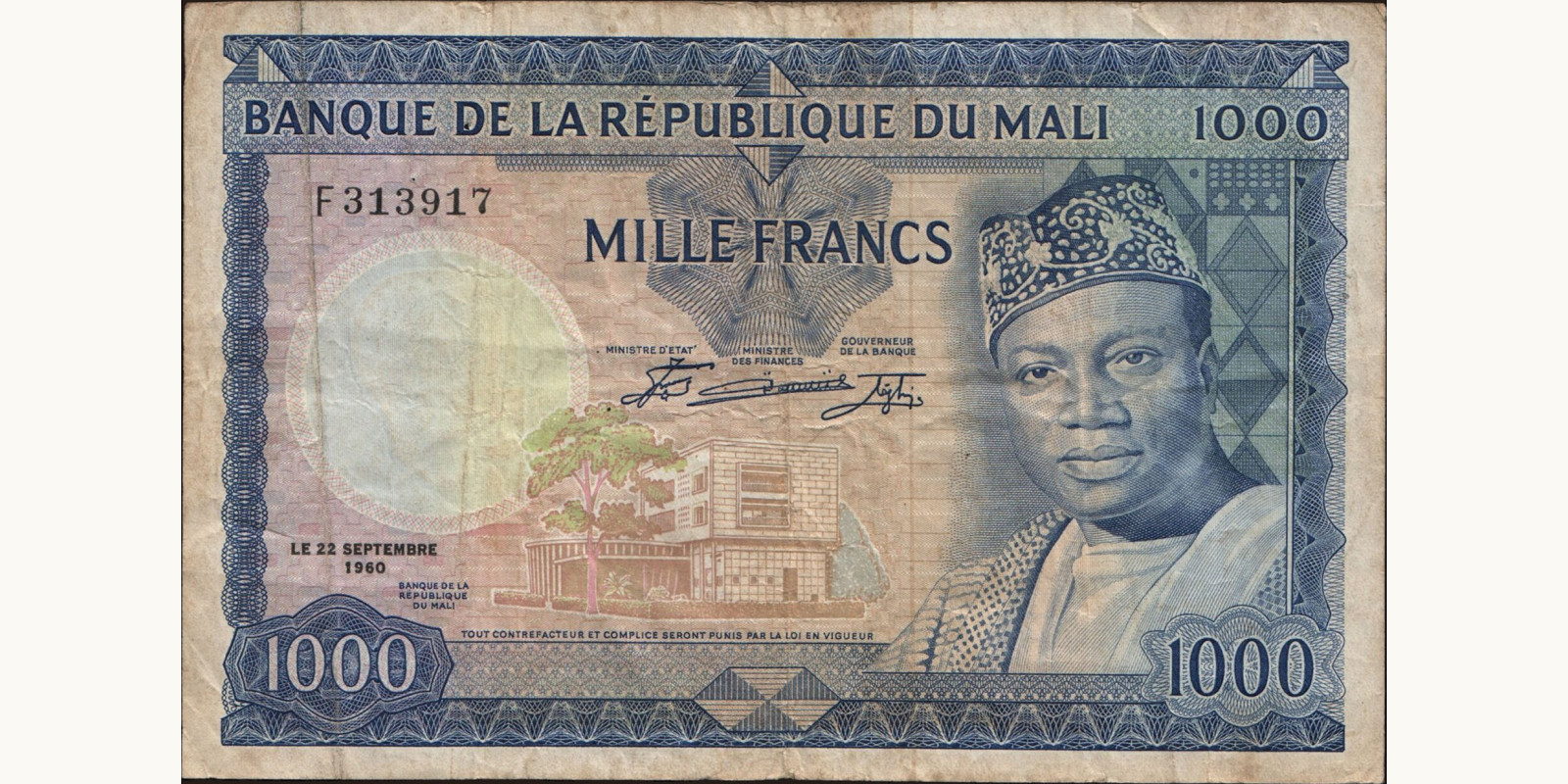 1000 franc 1960