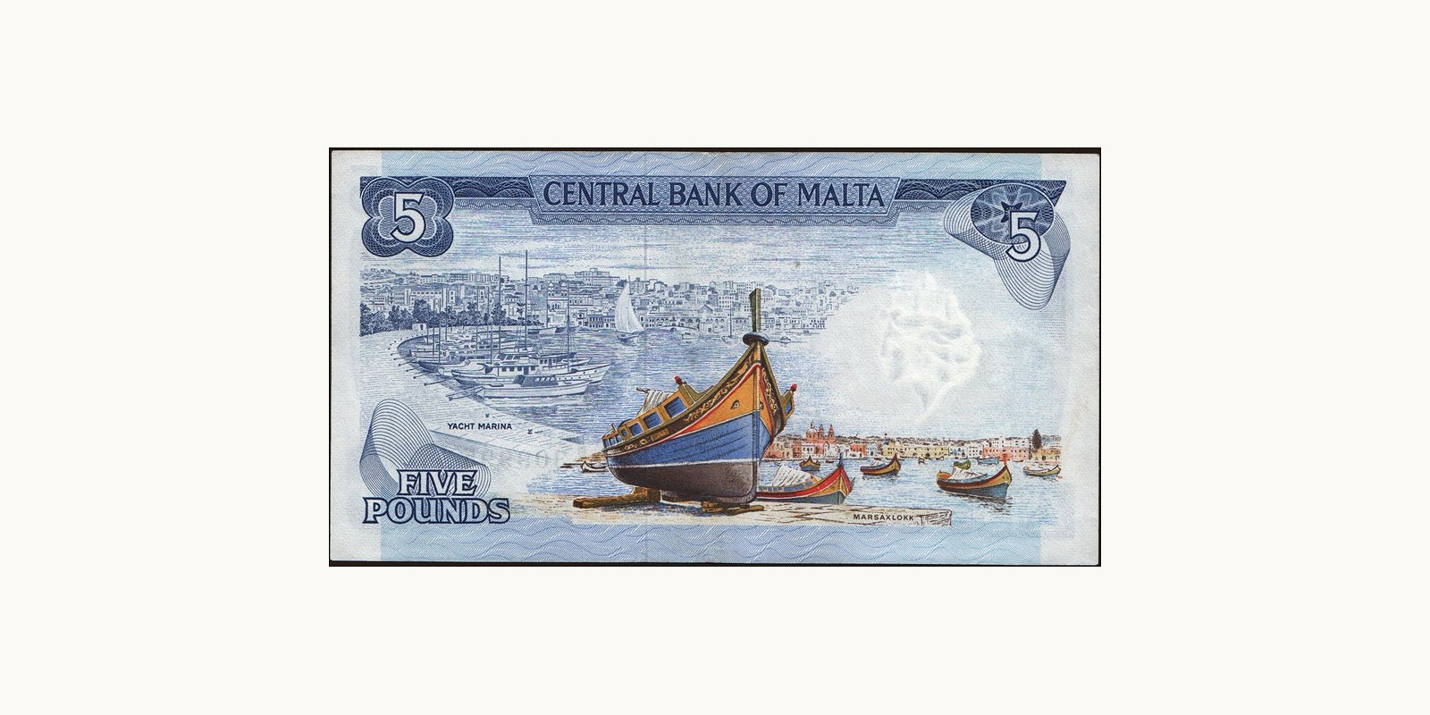 5 liri Malta 1973 — Back side