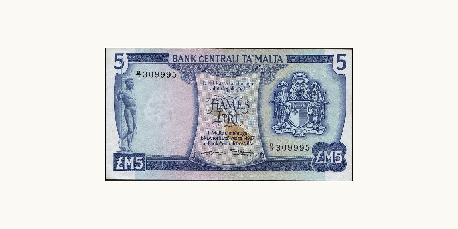 5 liri Malta 1973 — Front side