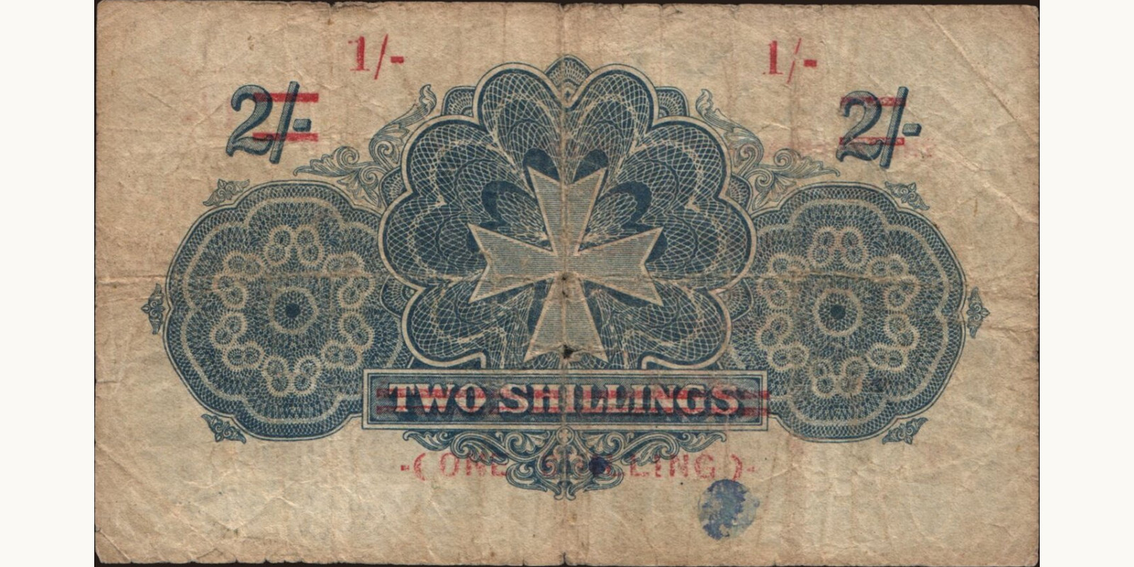 1 shilling Мальта 1940 — Оборотная сторона