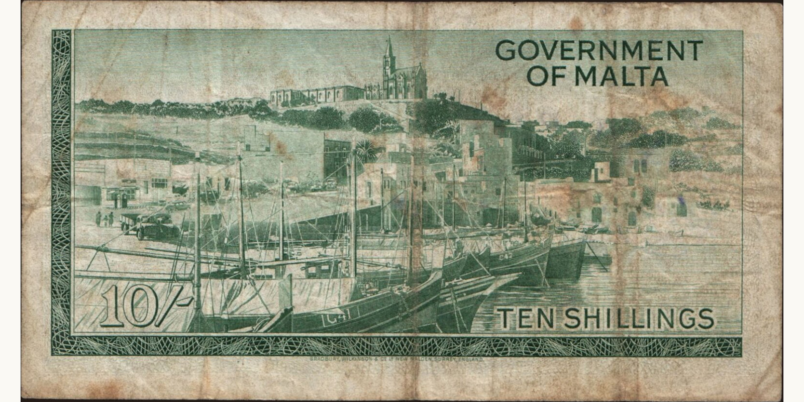 10 shilling Мальта 1963 — Оборотная сторона