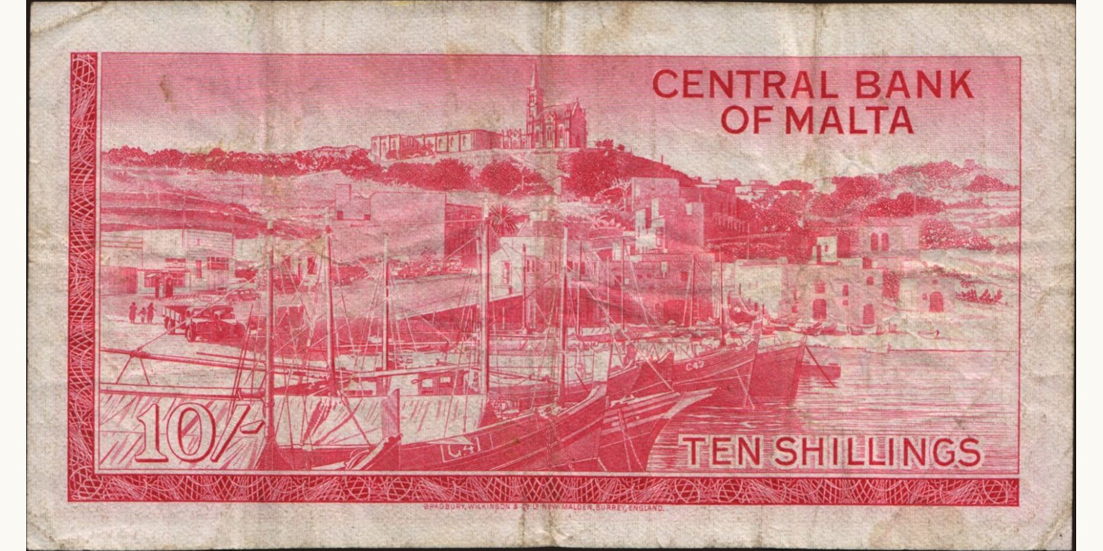 10 shilling Malta 1968 — Back side