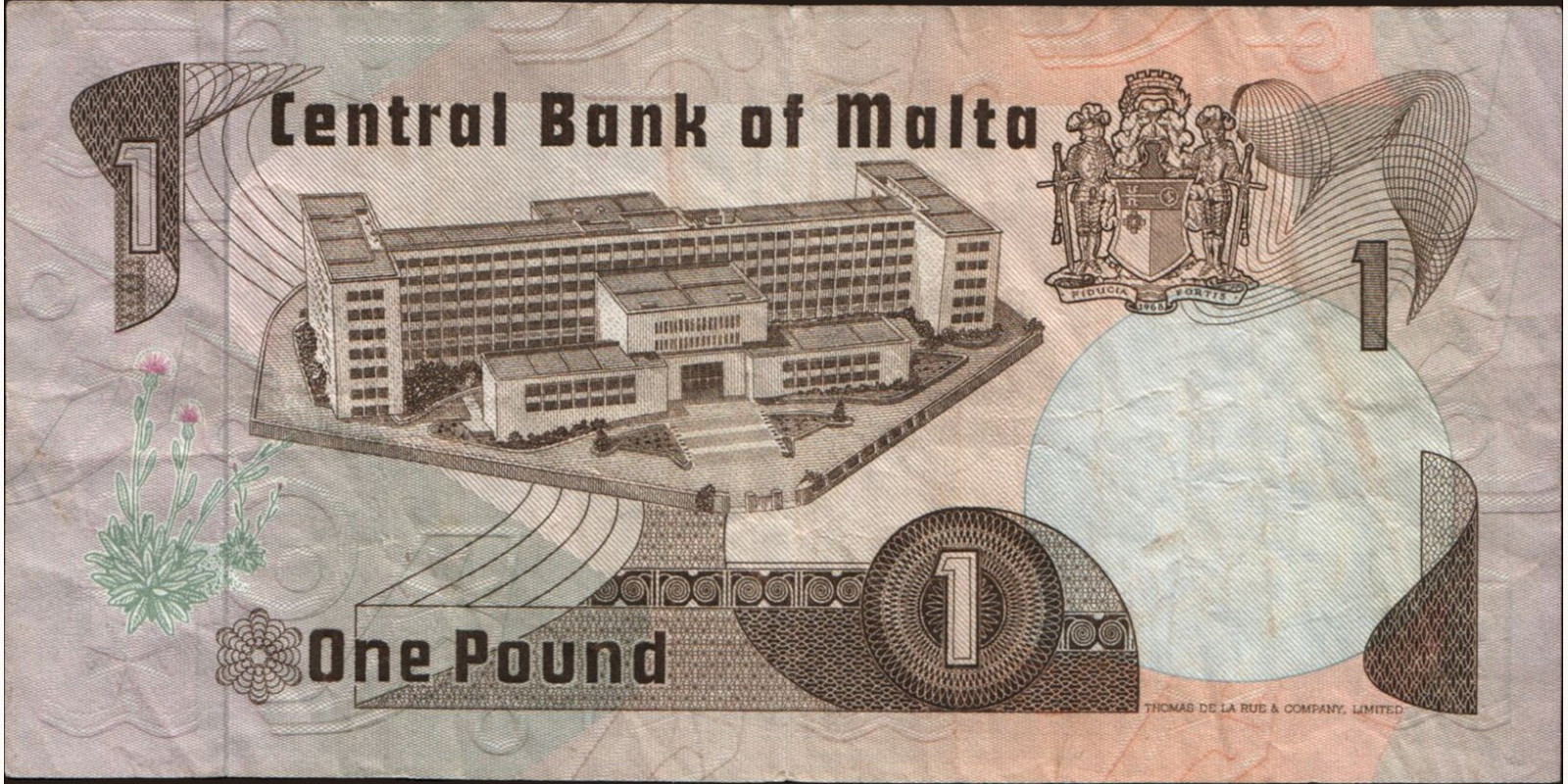1 lira Malta 1979 — Back side